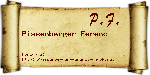 Pissenberger Ferenc névjegykártya